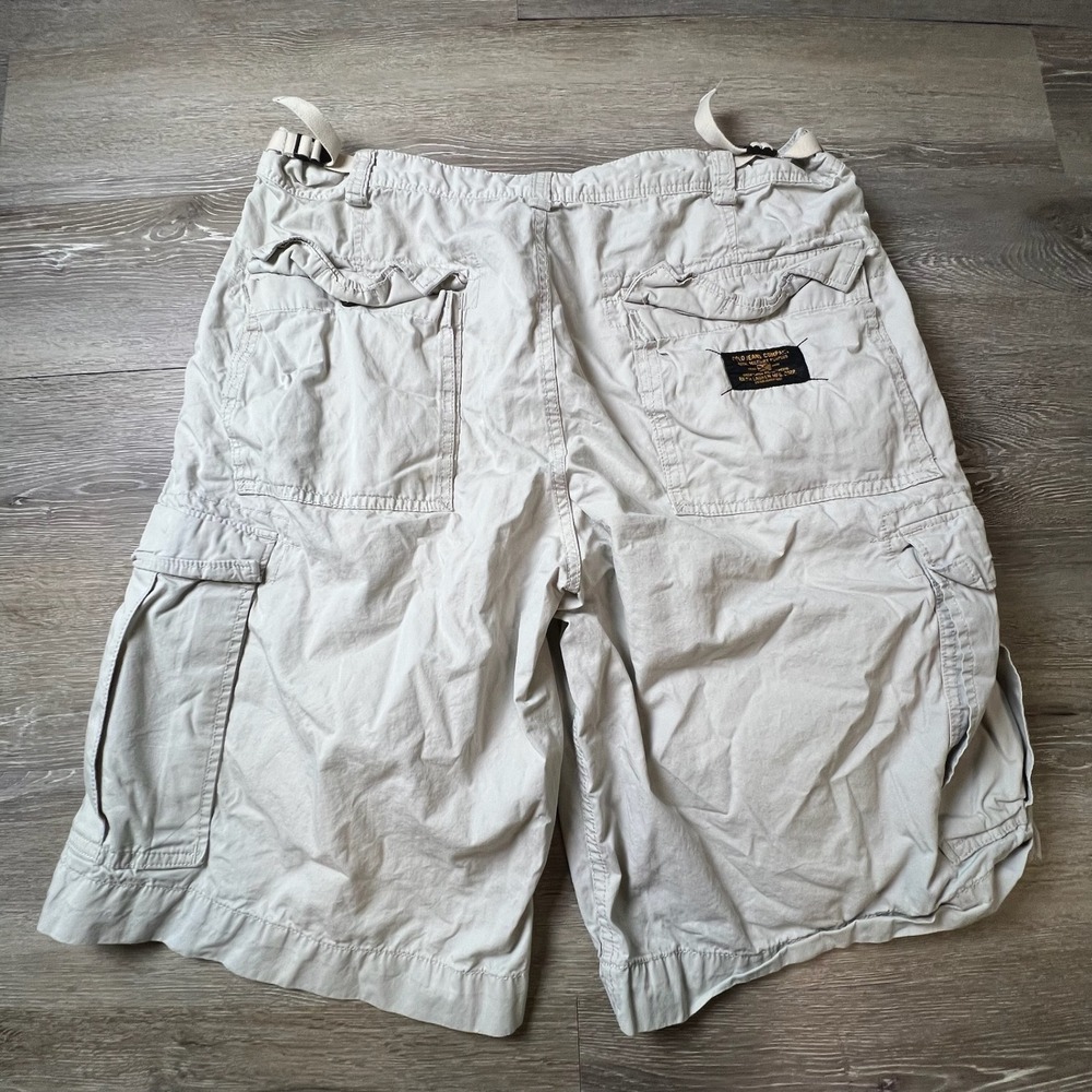 Polo Jeans Co Ralph Lauren Cargo Shorts Mens 38 Beige Military Cinch Workwear